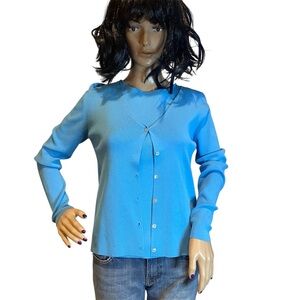 J.A.C. 2-piece Top Set Sleeveless Shell & Cardigan Top Light Blue Sz Med/Lrg VGC